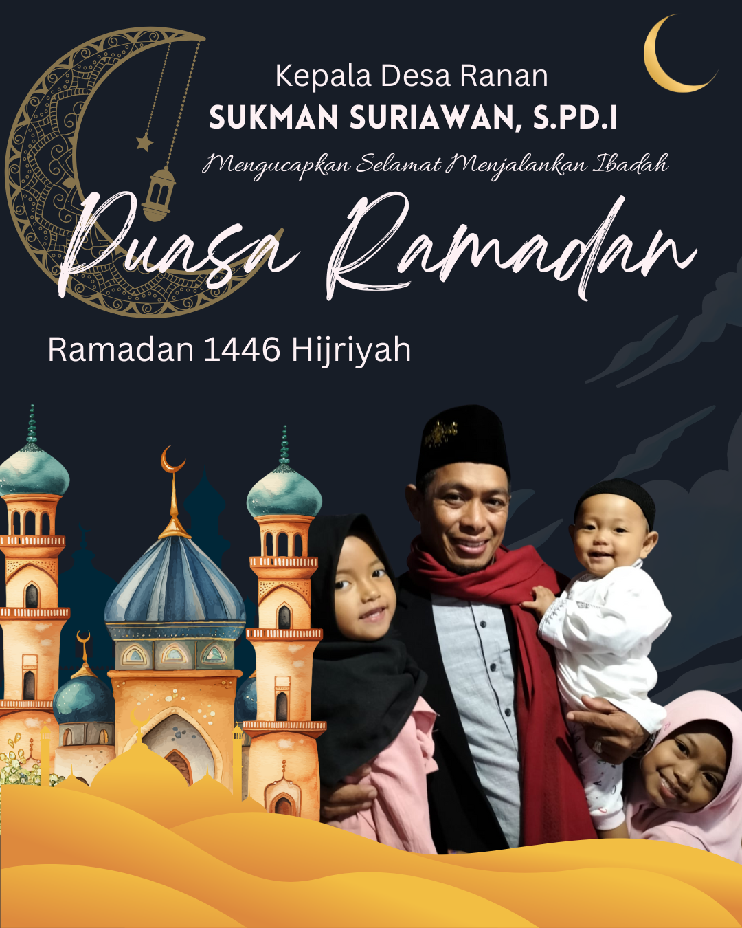 Biru Tua dan Putih Ilustrasi Selamat Menjalankan Ibadah Puasa Ramadan Instagram Post (2)