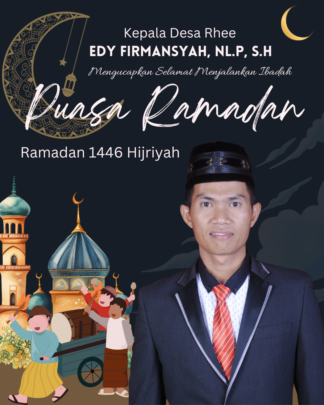 Biru Tua dan Putih Ilustrasi Selamat Menjalankan Ibadah Puasa Ramadan Instagram Post (2)