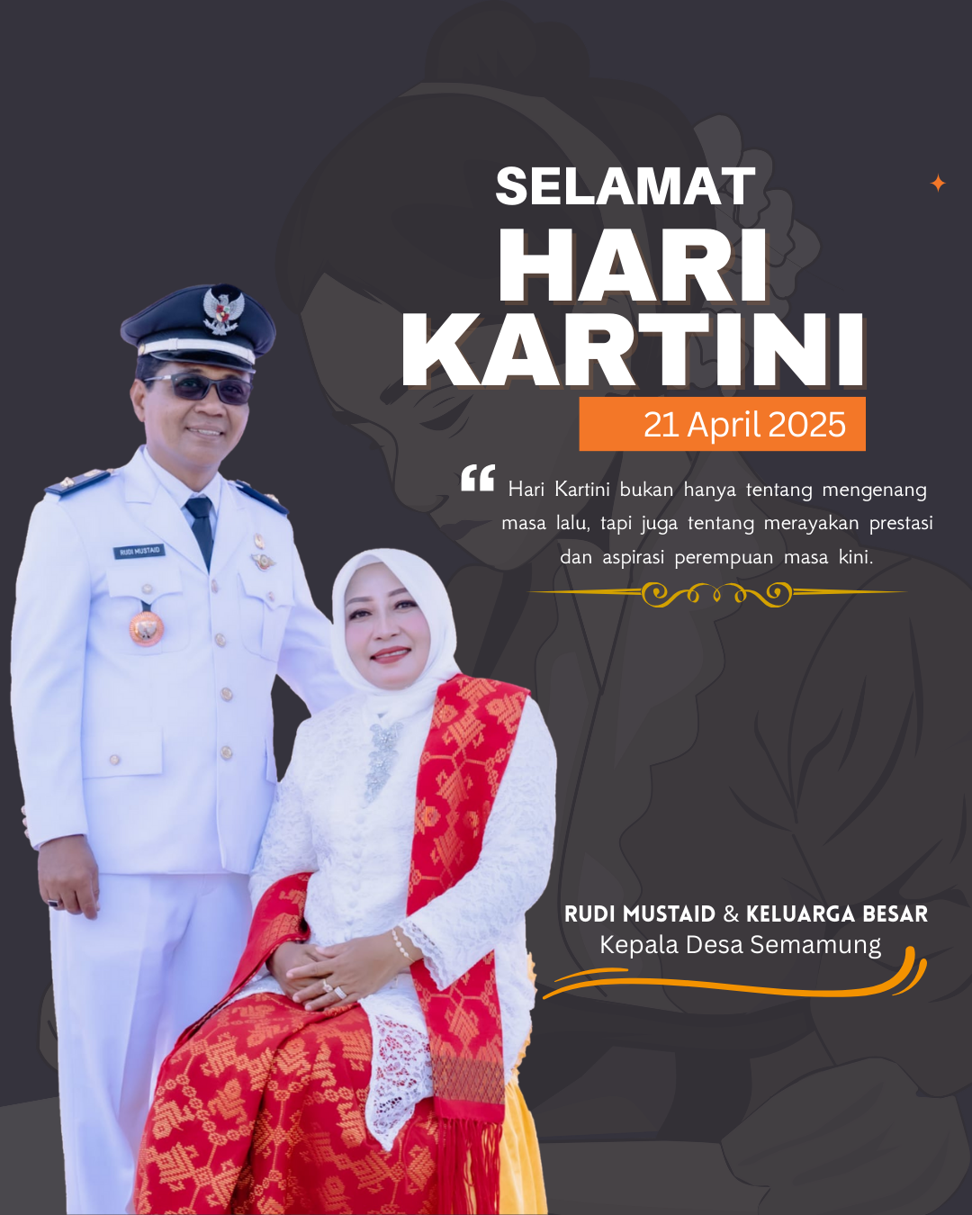 Abu dan Hitam Ilusratif Hari Kartini Instagram Post