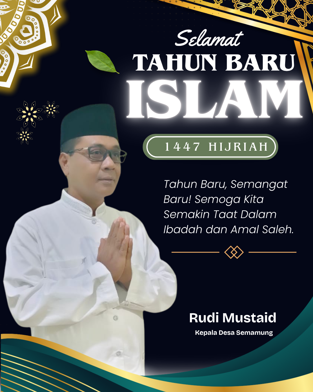 Hijau dan Putih Modern Simpel Ucapan Selamat Tahun Baru Islam 1 Muharram Instagram Post