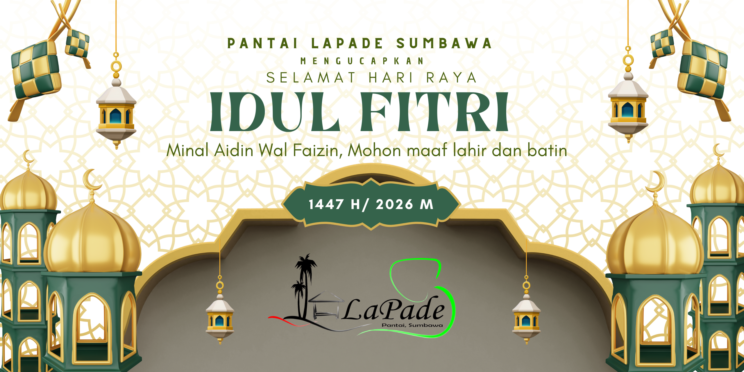 Hijau Modern Ucapan Selamat Hari Raya Idul Fitri Banner